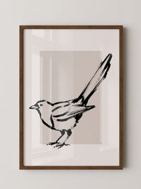 Schwarz-Weiß Vogel Skizze