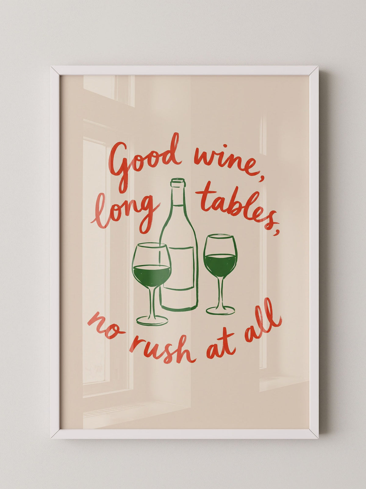 Wein Spruch Kunstdruck Rot