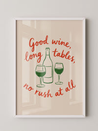 Wein Spruch Kunstdruck Rot