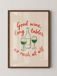 Wein Spruch Kunstdruck Rot