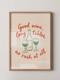 Wein Spruch Kunstdruck Rot