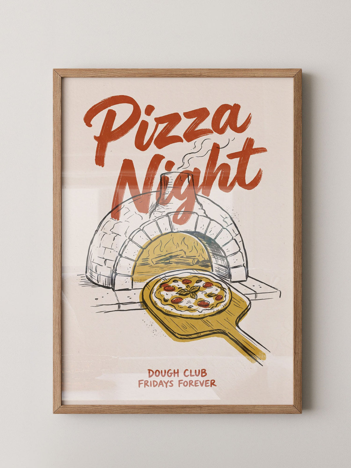 Pizza Nacht Ofen Retro