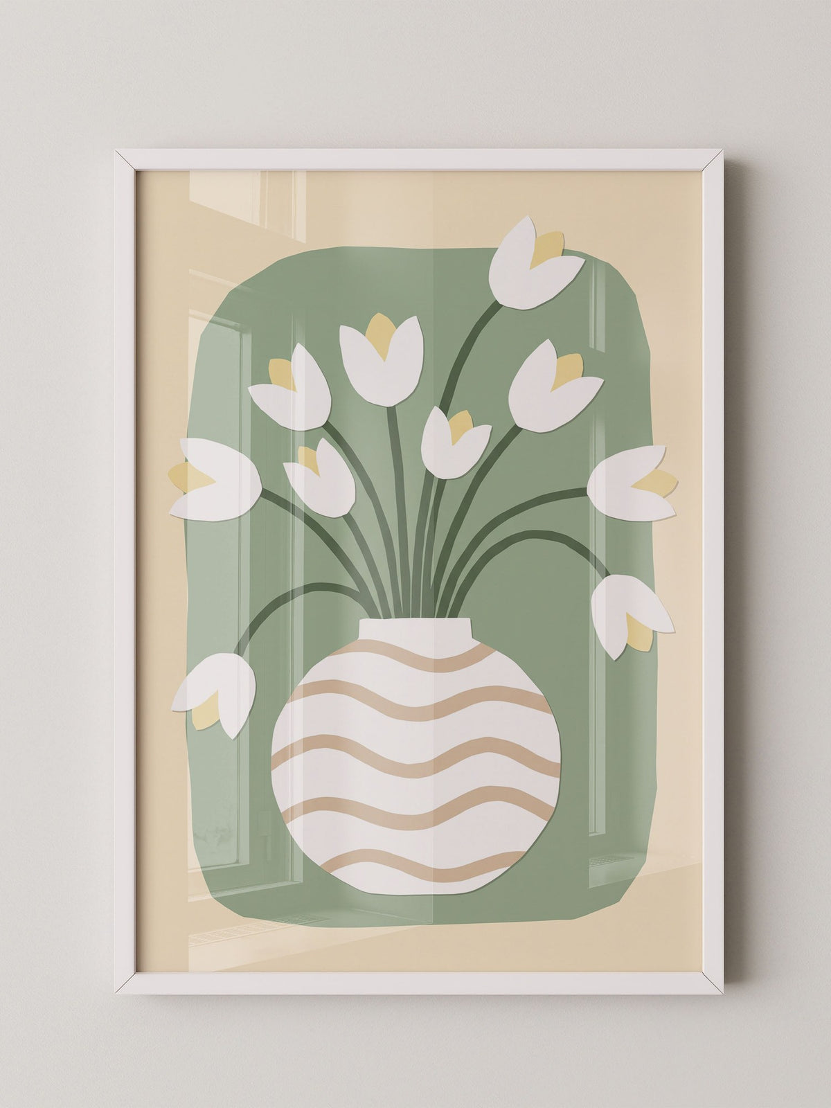 Weiße Tulpen Vase Illustration