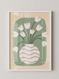 Weiße Tulpen Vase Illustration