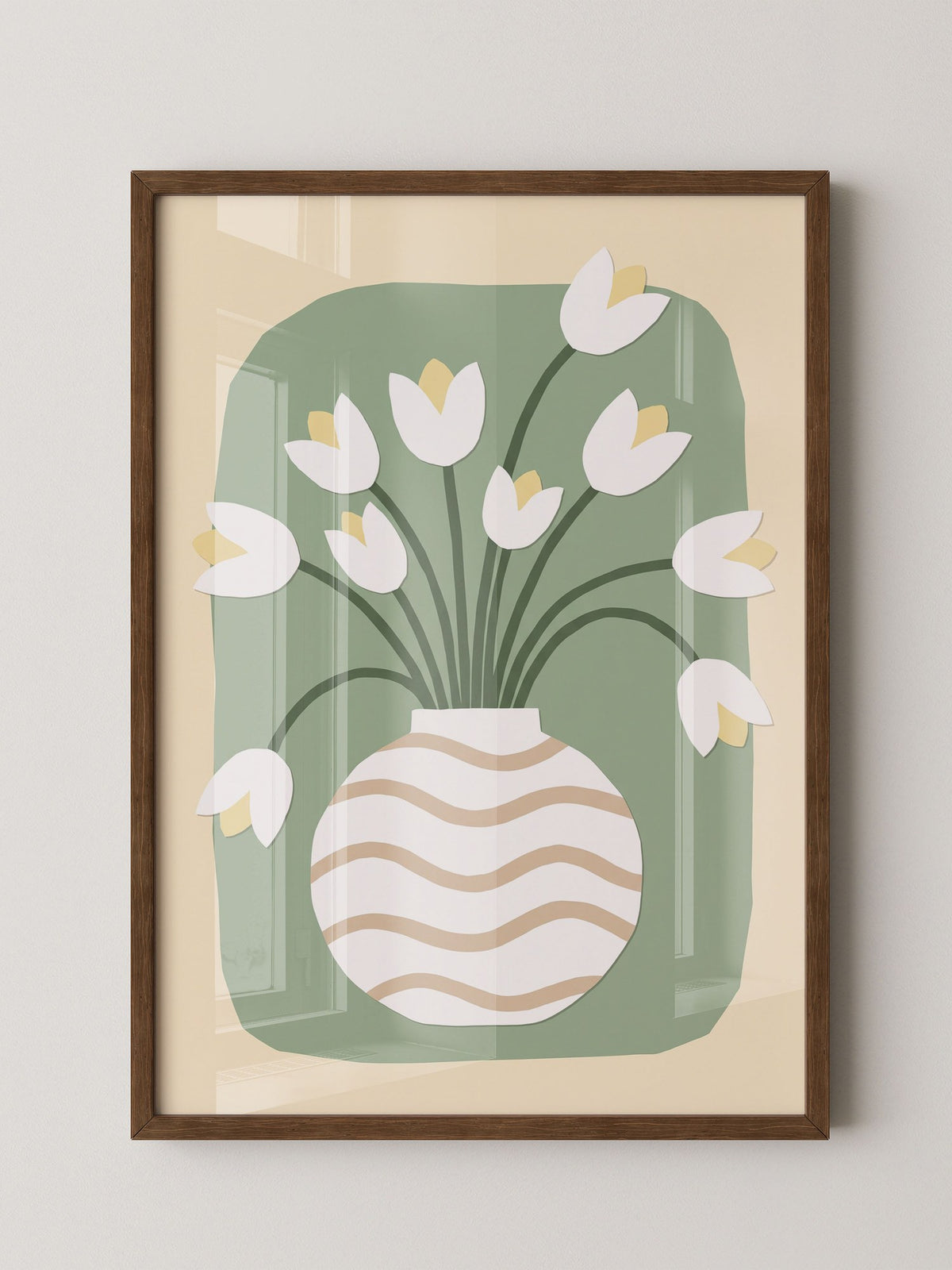 Weiße Tulpen Vase Illustration