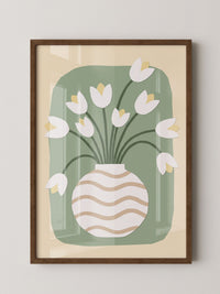 Weiße Tulpen Vase Illustration