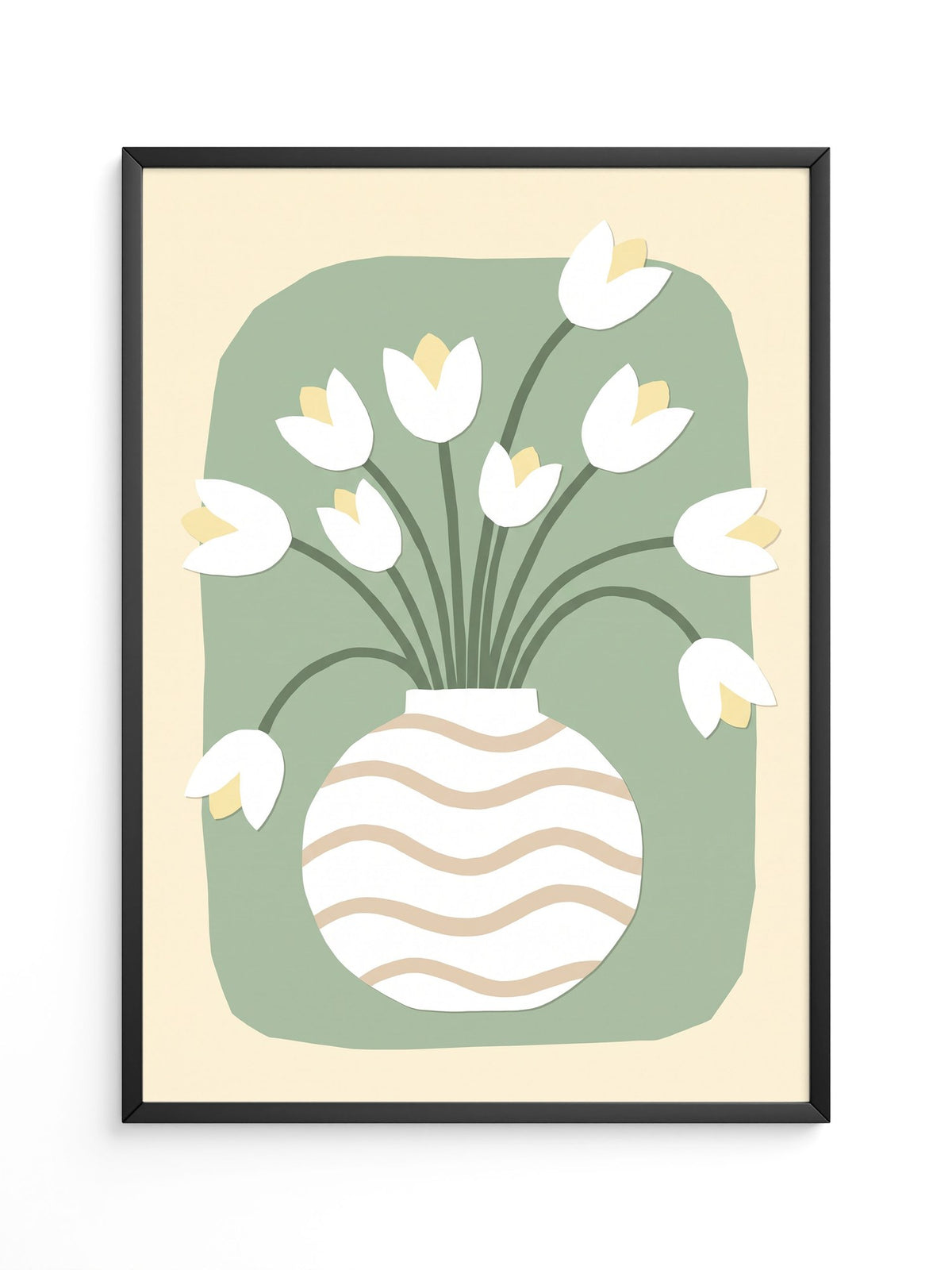 Weiße Tulpen Vase Illustration