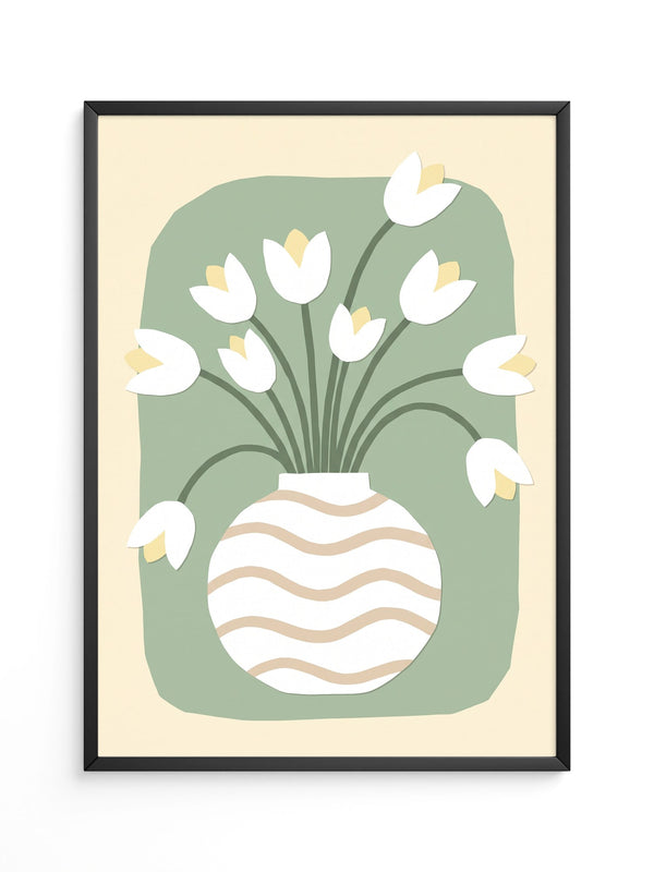 Weiße Tulpen Vase Illustration