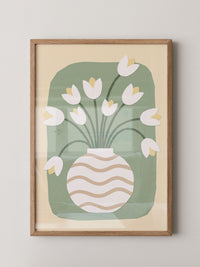 Weiße Tulpen Vase Illustration