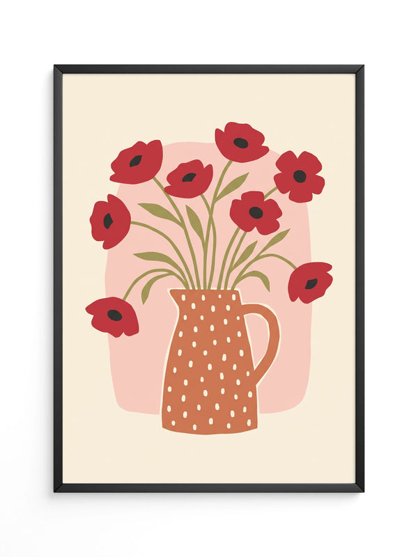 Rote Mohnblumen Illustration