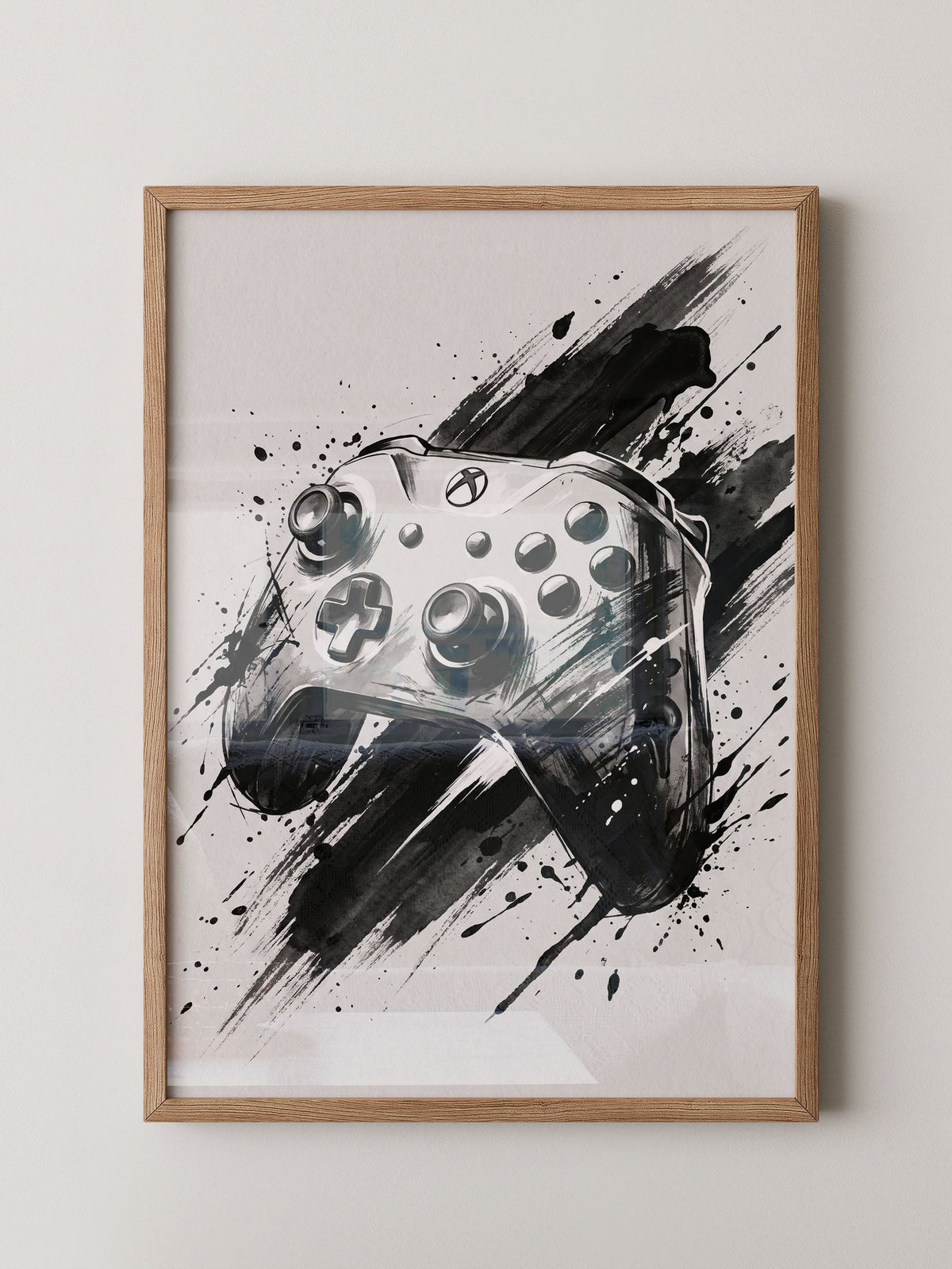Controller Aquarell Schwarzweiß