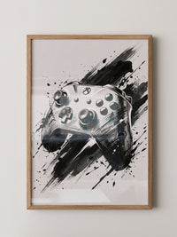 Controller Aquarell Schwarzweiß