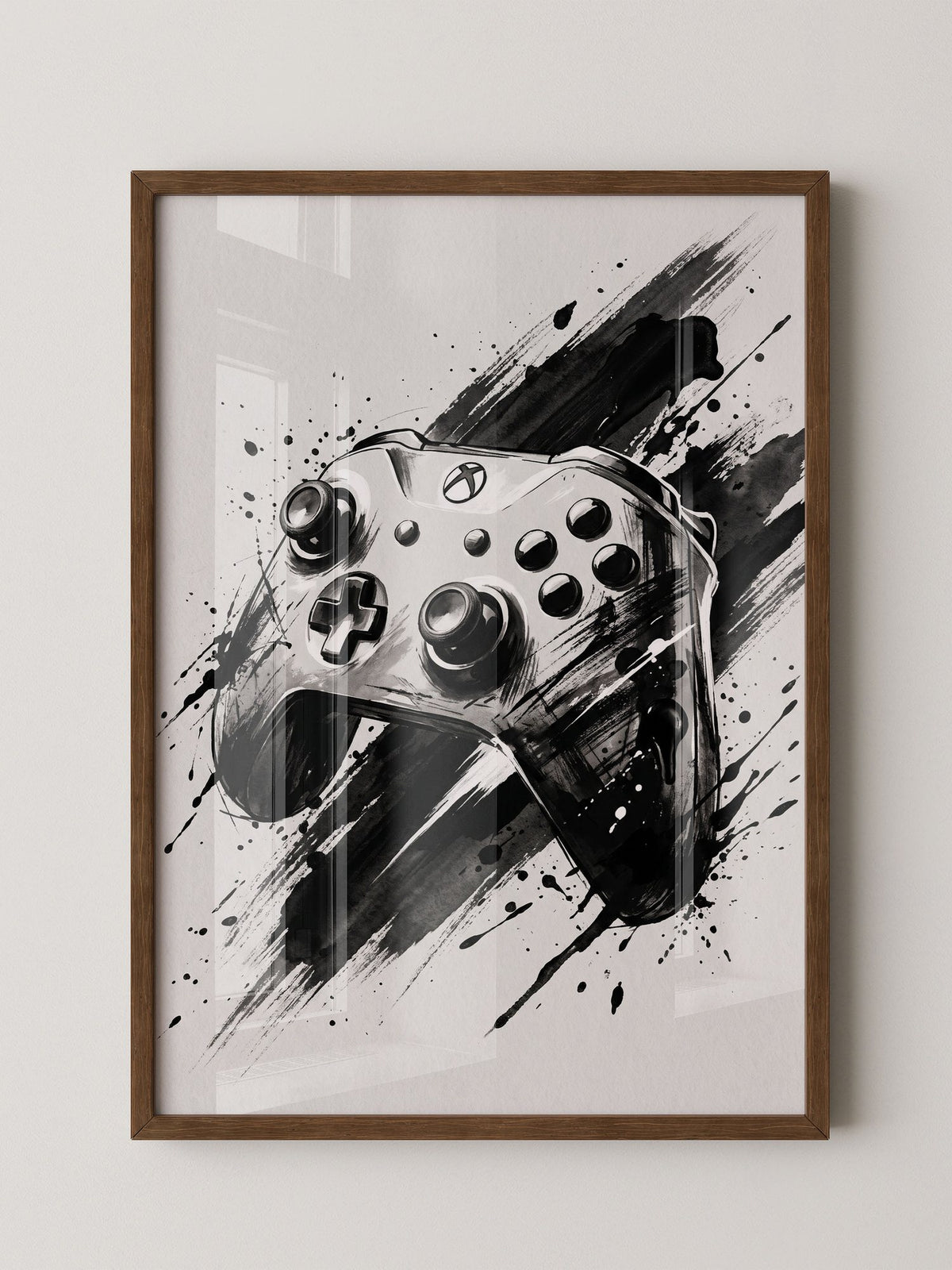 Controller Aquarell Schwarzweiß