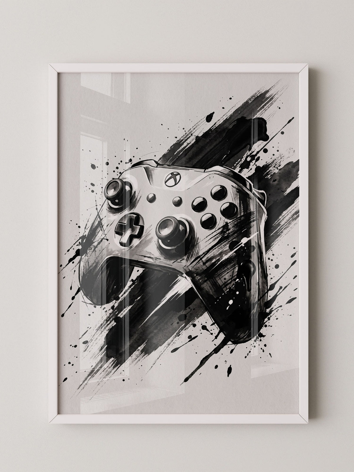 Controller Aquarell Schwarzweiß