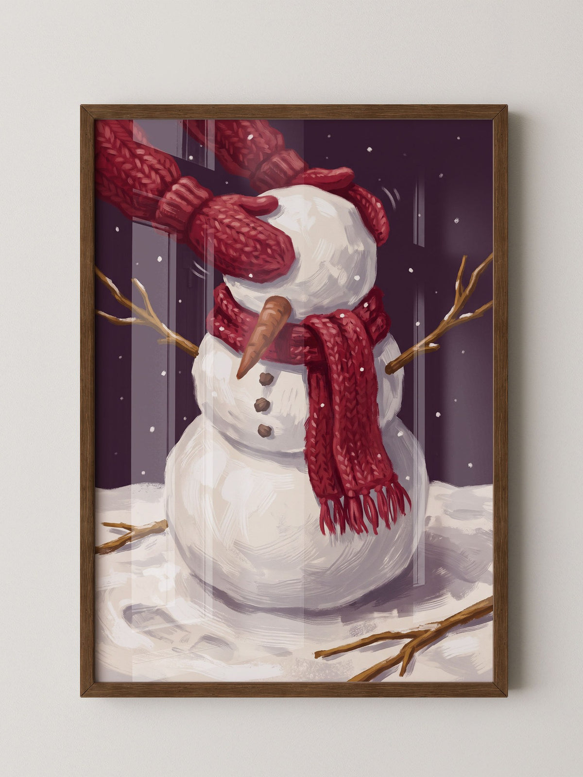 Schneemann Winter Rot