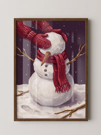 Schneemann Winter Rot