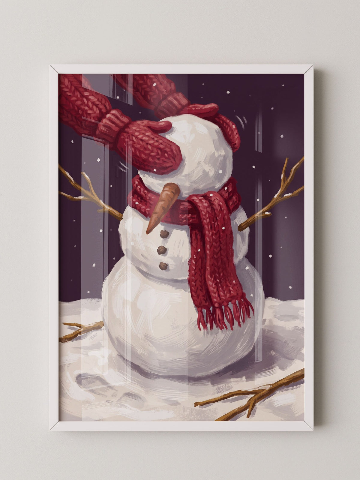 Schneemann Winter Rot