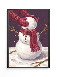 Schneemann Winter Rot