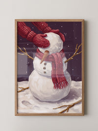 Schneemann Winter Rot