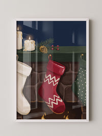Weihnachtsstrumpf Kamin Illustration