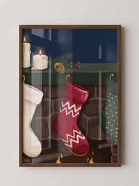 Weihnachtsstrumpf Kamin Illustration