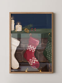 Weihnachtsstrumpf Kamin Illustration