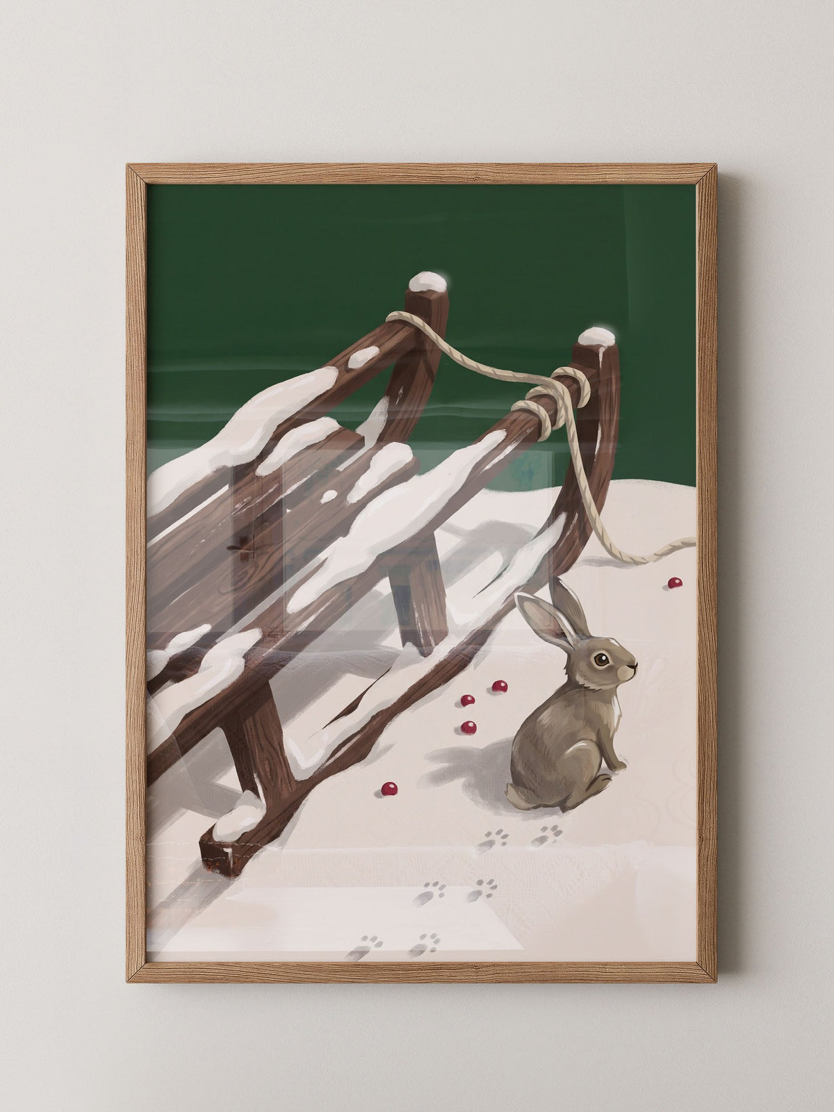 Hase im Schnee Illustration
