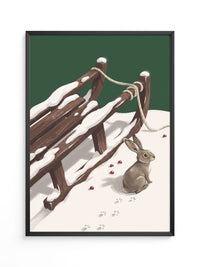 Hase im Schnee Illustration