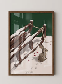 Hase im Schnee Illustration