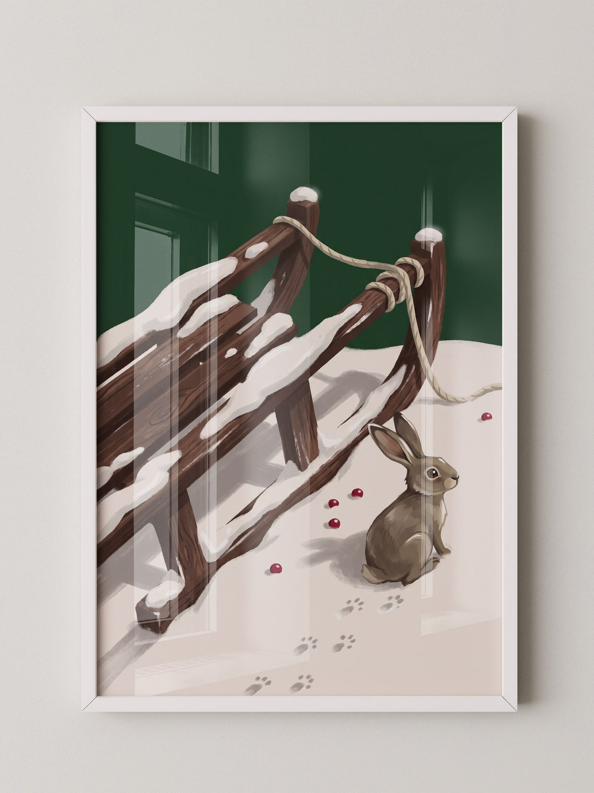 Hase im Schnee Illustration