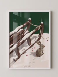 Hase im Schnee Illustration