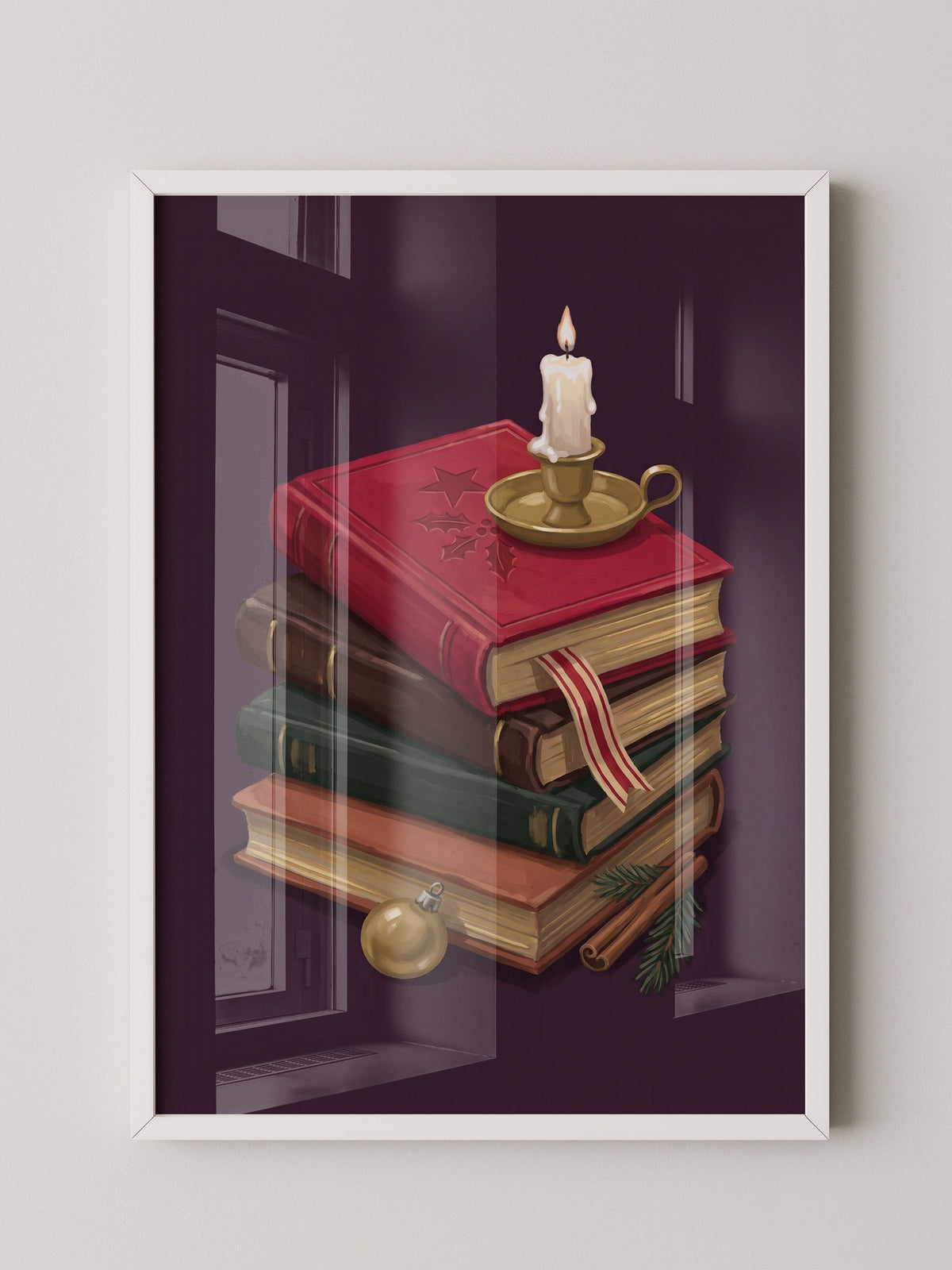 Weihnachtliche Bücherkerze
