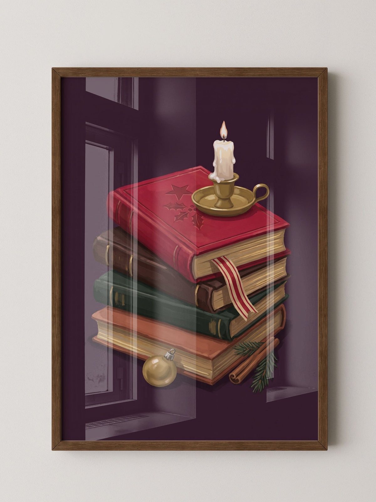 Weihnachtliche Bücherkerze