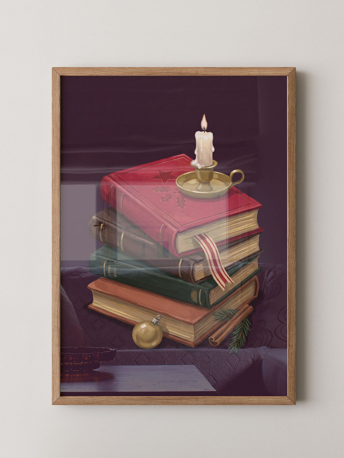 Weihnachtliche Bücherkerze