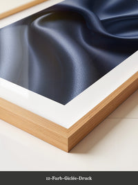 Satin Stoff Wellen Nachtblau