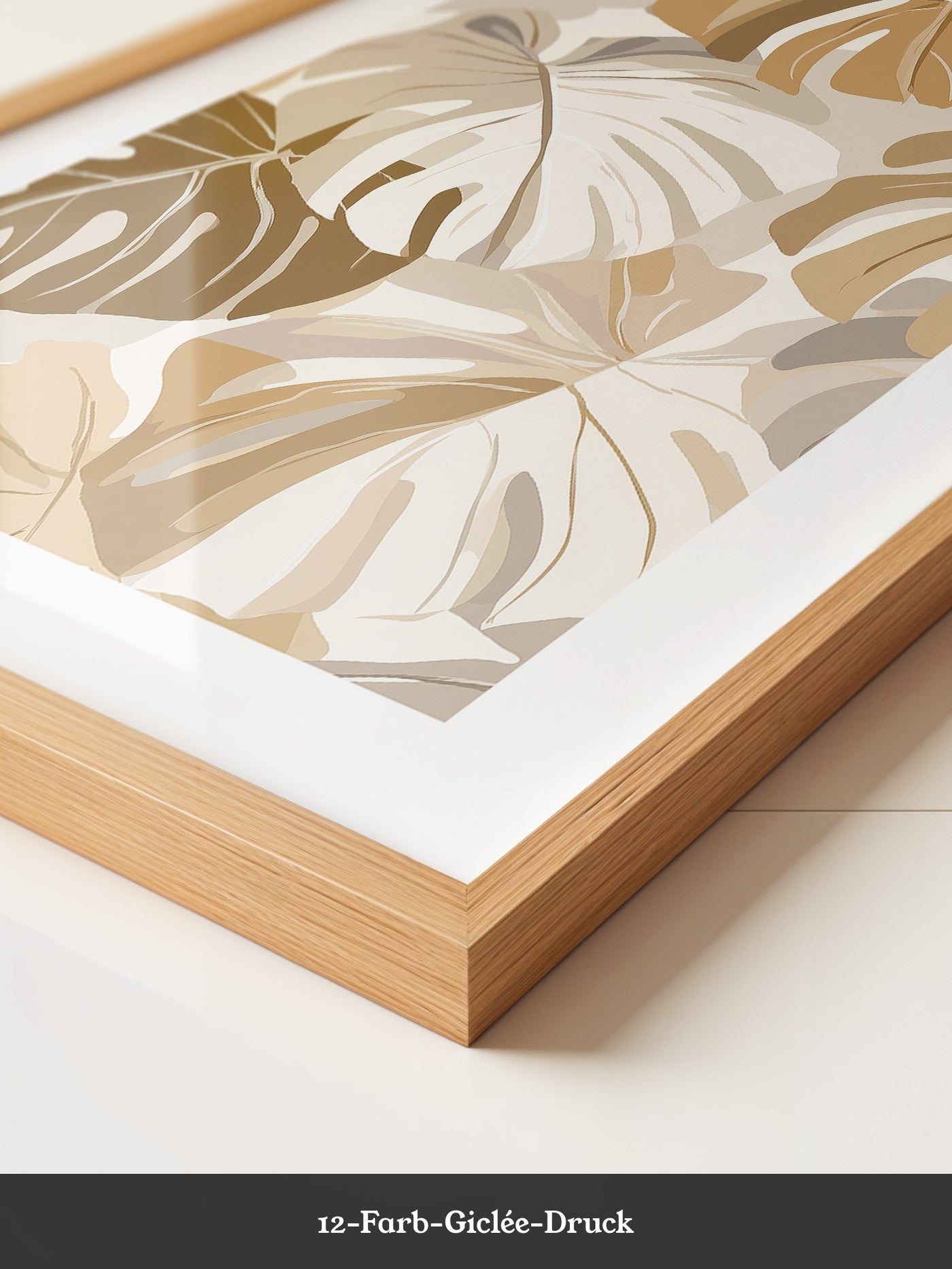 Monstera Blätter Pastell Braun