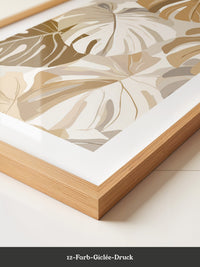 Monstera Blätter Pastell Braun