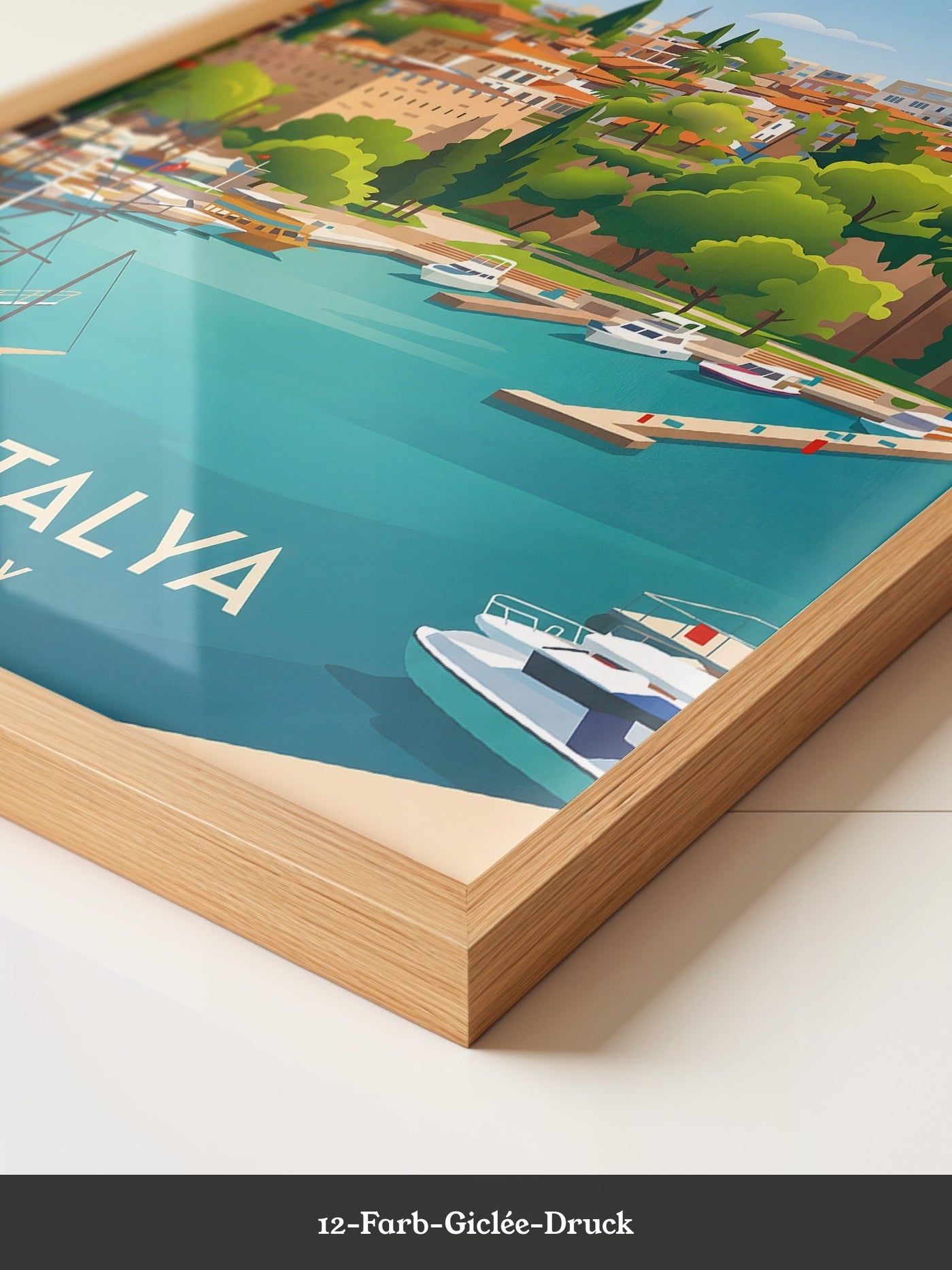 Antalya Hafen Bunte Illustration