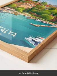 Antalya Hafen Bunte Illustration