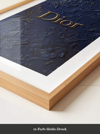 Blumenmuster Goldprägung Navy