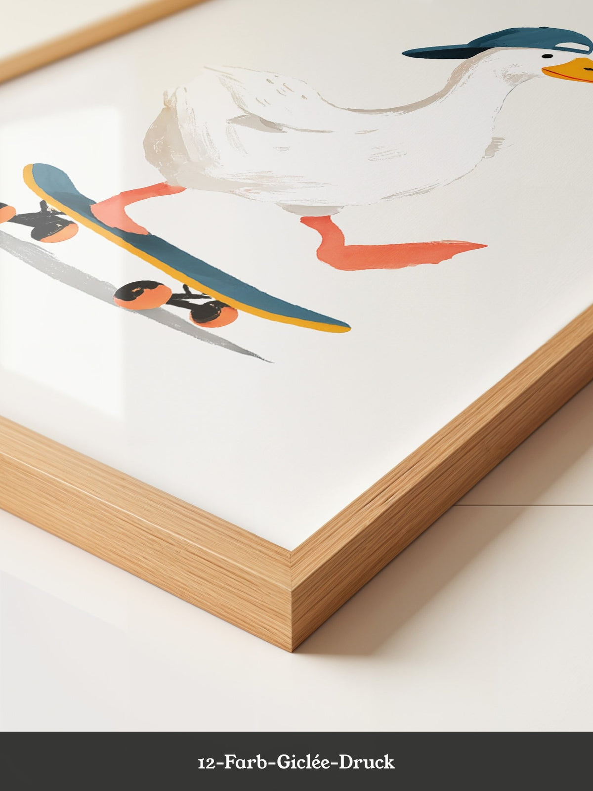 Ente Skateboard Mütze Illustration