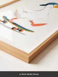 Ente Skateboard Mütze Illustration