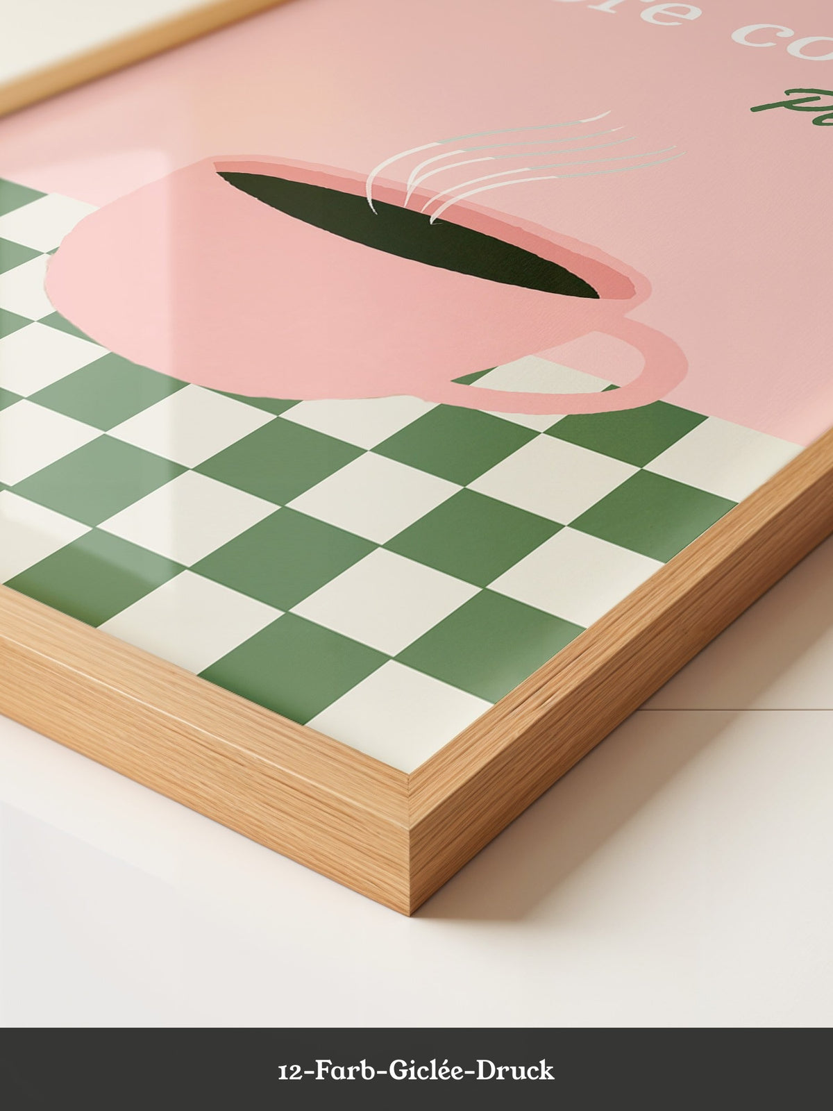Kaffeetasse Rosa Schachbrett