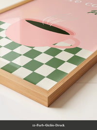 Kaffeetasse Rosa Schachbrett