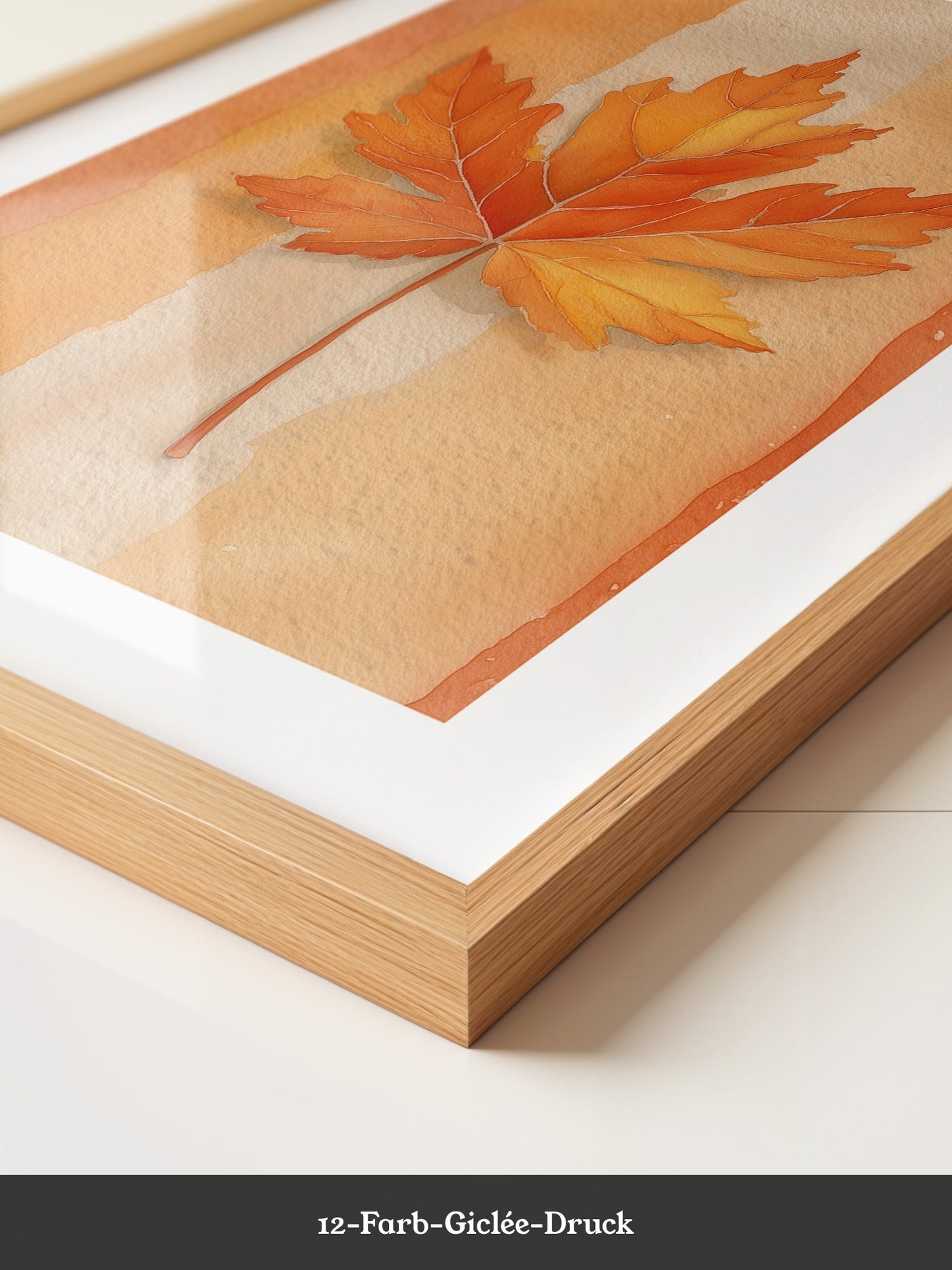 Herbstblatt Aquarell Orange