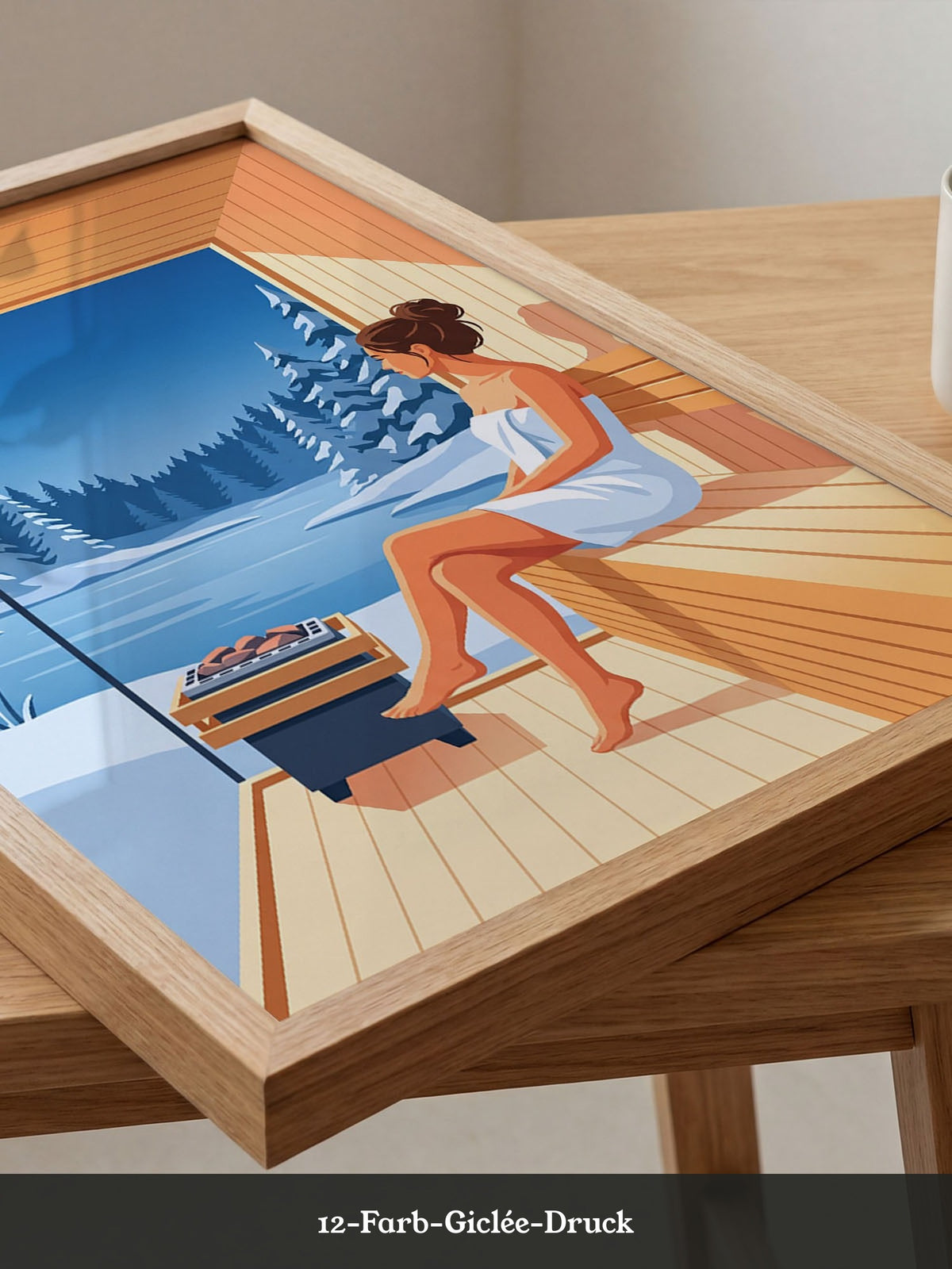 Sauna Ausblick Winterlandschaft