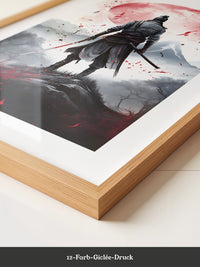 Samurai Landschaft Rot