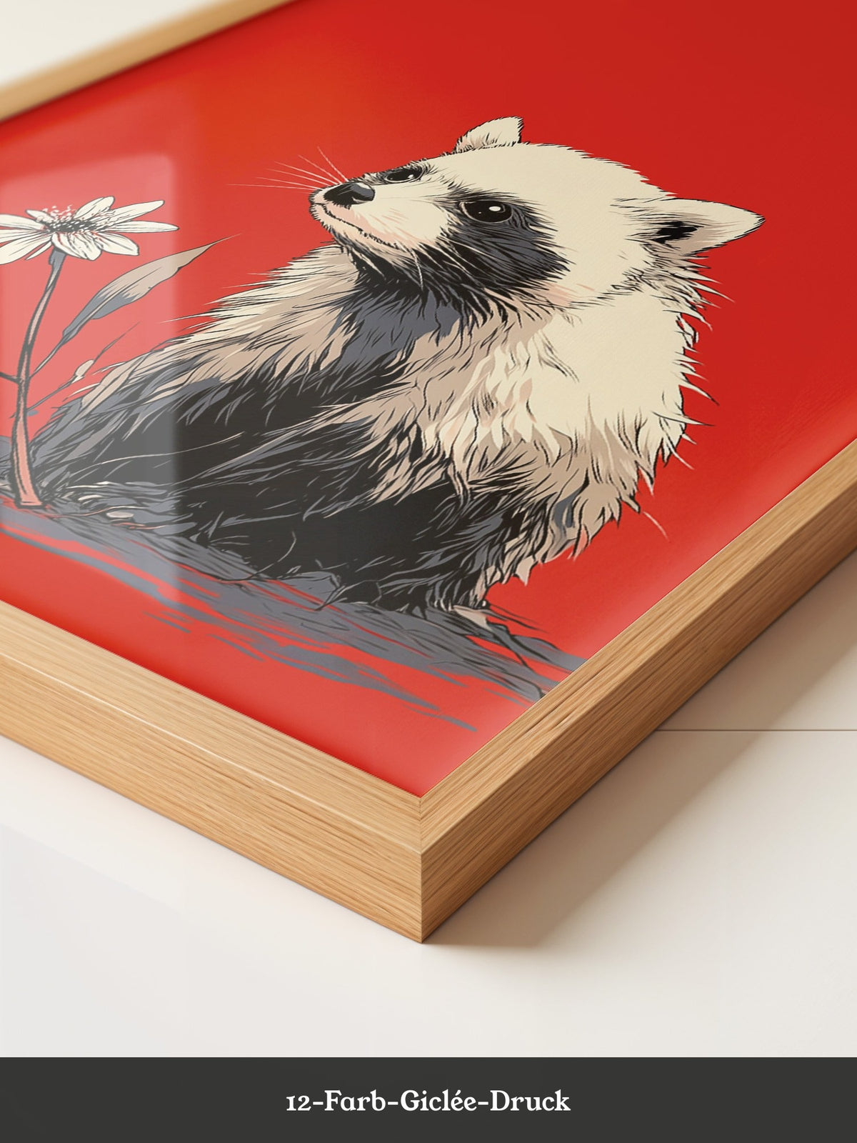 Panda Blume Rot Hintergrund