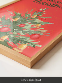 Weihnachtsbaum Aquarell Rot