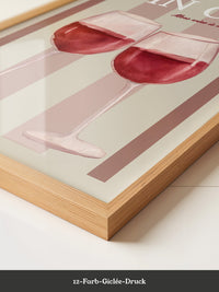 Weingläser Aquarell Prost Retro
